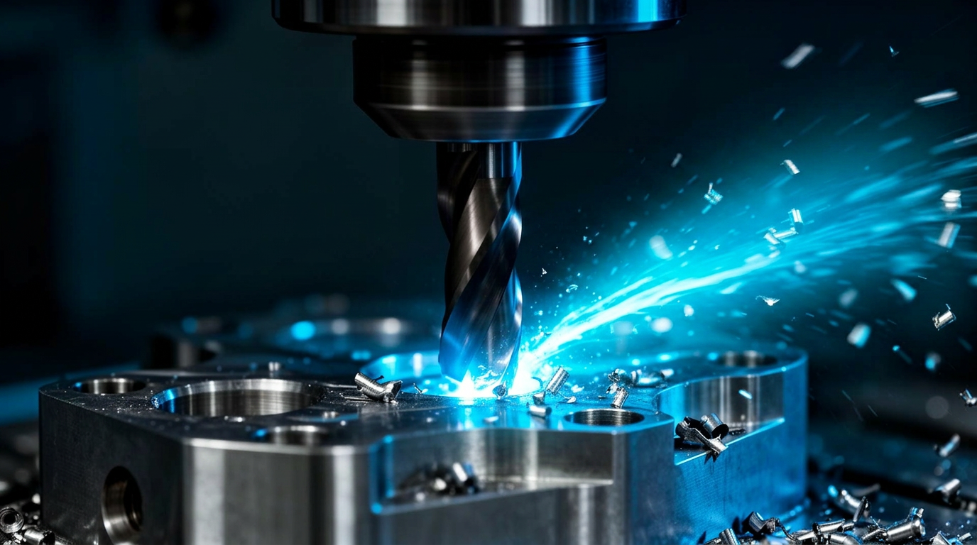 Fresadora CNC em operação